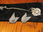 1950's Marcazite and Sterling Silver Pendant and Earrings