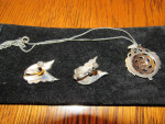 1950's Marcazite and Sterling Silver Pendant and Earrings