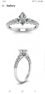 GIA .85 TCW 14k White Gold Marquise Graduated Round Diamond Ring
