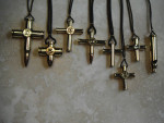 Up-cycled brass crosses