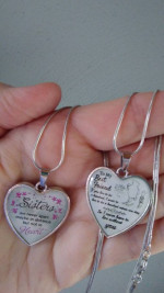 New Heart Necklaces for a Friend (2) or Sister (1) with Diff. Phrases
