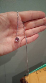 New Purple CZ Stone Necklace with Extension Chain