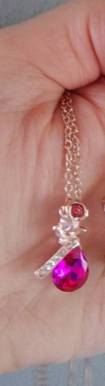 New Rose Gold Necklace with a Rose Flower