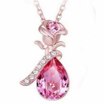 New Rose Gold Necklace with a Rose Flower
