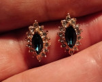 Blue and White Rhinestones Earrings