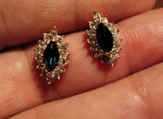 Blue and White Rhinestones Earrings