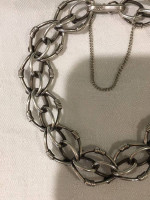Intricate Silver Chain Bracelet, hand made.