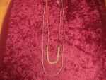 New Gold Plated Two Strand Necklace 32" Long
