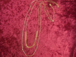 New Gold Plated Two Strand Necklace 32" Long