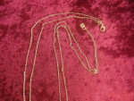New Gold Plated Two Strand Necklace 32" Long