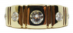 14k 9.10 grams 5 stone natural diamond .54ct statement ring