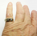 14k 9.10 grams 5 stone natural diamond .54ct statement ring