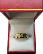 14k 9.10 grams 5 stone natural diamond .54ct statement ring