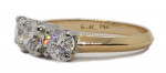 14K gold 3 stone diamond 1.05ct D VS1 engagement-anniversary ring