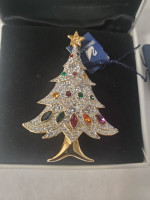 Swarovski Christmas Tree Pin Brooch