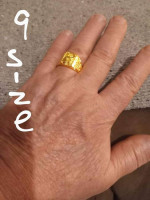Ring Mens  sz  9 or  10 Plated Gold
