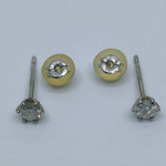 Diamond Stud Earring Platinum and Gold