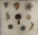 Lot of 9 brooches pins