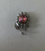 Hologram signed Jewelarama flower brooch 2 1/4" t x 1 1/2"