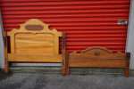 Antique Oak and Pine Bed Frame