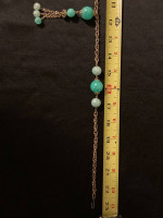 Chunky necklace, beads on chain, with drop accent