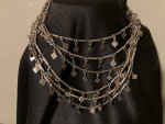 Lot of 2, 51" dangle necklaces & 1 pr earrings marked 1968 PAT. P