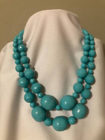 Chunky plastic beads, double strand
