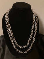 Chunky 27" double strand HEAVY LINK CHAIN NECKLACE