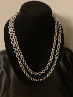 Chunky 27" double strand HEAVY LINK CHAIN NECKLACE