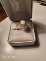 Topaz and fire opals ring