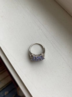 Tanzanite Platinum Sterling Silver Ring