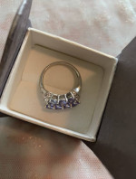 Tanzanite Platinum Sterling Silver Ring