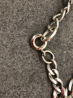 Three Sterling Silver Link Chain Bracelets 7"