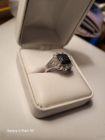 Black and white diamond cocktail ring