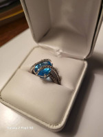Unique blue topaz ring