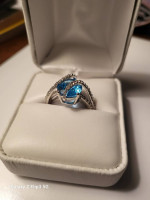 Unique blue topaz ring