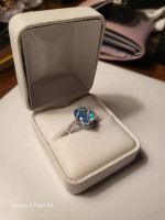 Unique blue topaz ring
