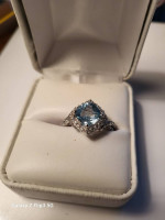 Stunning blue topaz ring