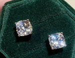 Diamond square earrings