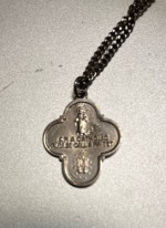 Religious Silver Enameled Air, Land, & Sea Four-Way Cross Necklace