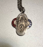 Religious Silver Enameled Air, Land, & Sea Four-Way Cross Necklace
