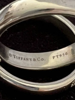 2 Tiffany platinum bands with diamond