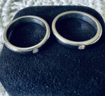 2 Tiffany platinum bands with diamond
