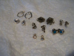7 Pairs of Silver Colored Clip Earrings