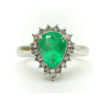 1.06 Ct Emerald Gemstone Natural Diamond Platinum pt900