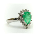 1.06 Ct Emerald Gemstone Natural Diamond Platinum pt900