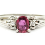 Ring Ruby 0.26ct Platinum Diamond JULY Birthstone
