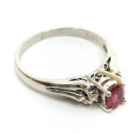 Ring Ruby 0.26ct Platinum Diamond JULY Birthstone