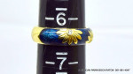 HIDALGO 18K 750 Yellow Gold Blue Enamel Diamond Stackable Band Ring si