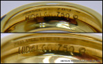 HIDALGO 18K 750 Yellow Gold Blue Enamel Diamond Stackable Band Ring si